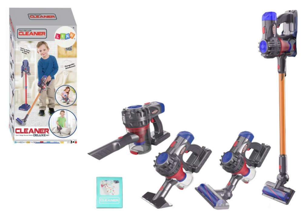 Odkurzacz Pionowy Zabawkowy Światła Dźwięki Czarny LEAN Toys