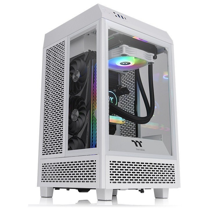 Thermaltake- The Tower 100 Mini Tempered Glass*3 - Snow CA-1R3-00S6WN-00