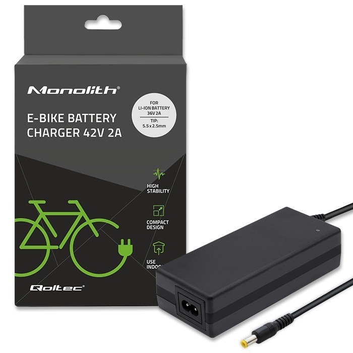 Ładowarka do baterii roweru elektrycznego 36V 42V 2A 5.5*2.5 Qoltec