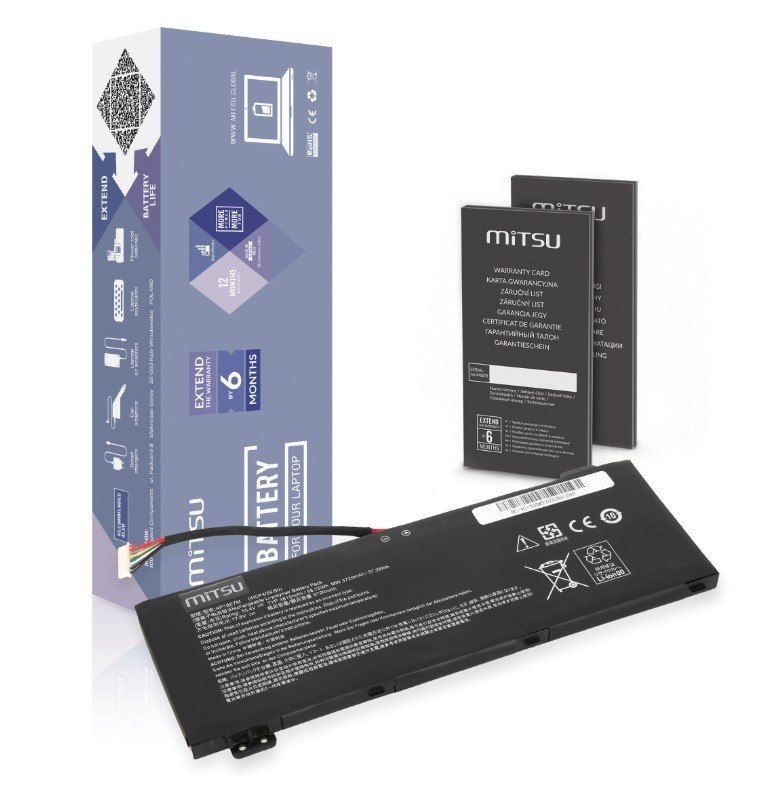 Bateria AP18E7M do Acer AN515-54 AN517-51 3815 mAh (58.75 Wh) 15.4V Mitsu