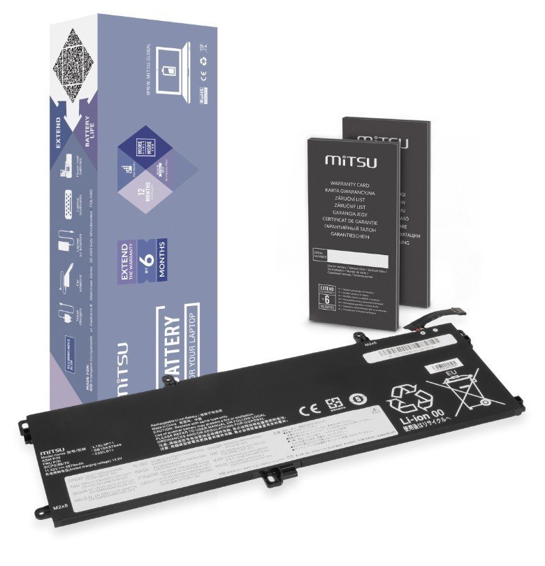 Bateria L18L3P71 do Lenovo ThinkPad T590 P15s Gen 2 T15 Gen 2 4870 mAh (56 Wh) 11.52V Mitsu