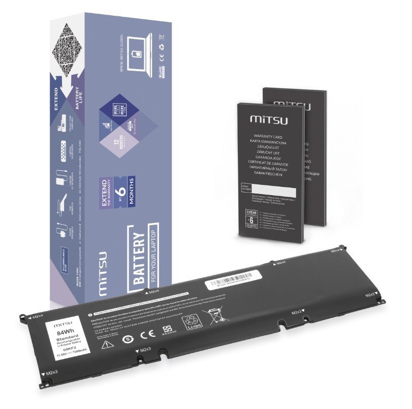 Bateria 69KF2 do Dell Alienware M17 M15 R3 R4 Precision 5550 XPS 9500 9510 7260 mAh (84 Wh) 11.55V Mitsu