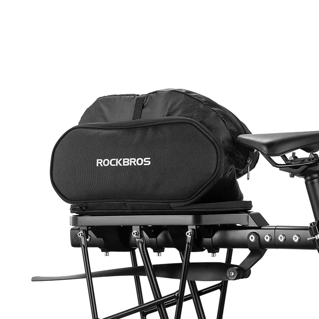 Torba na bagażnik rowerowy składana z funkcją siedziska 5l - czarna ROCKBROS