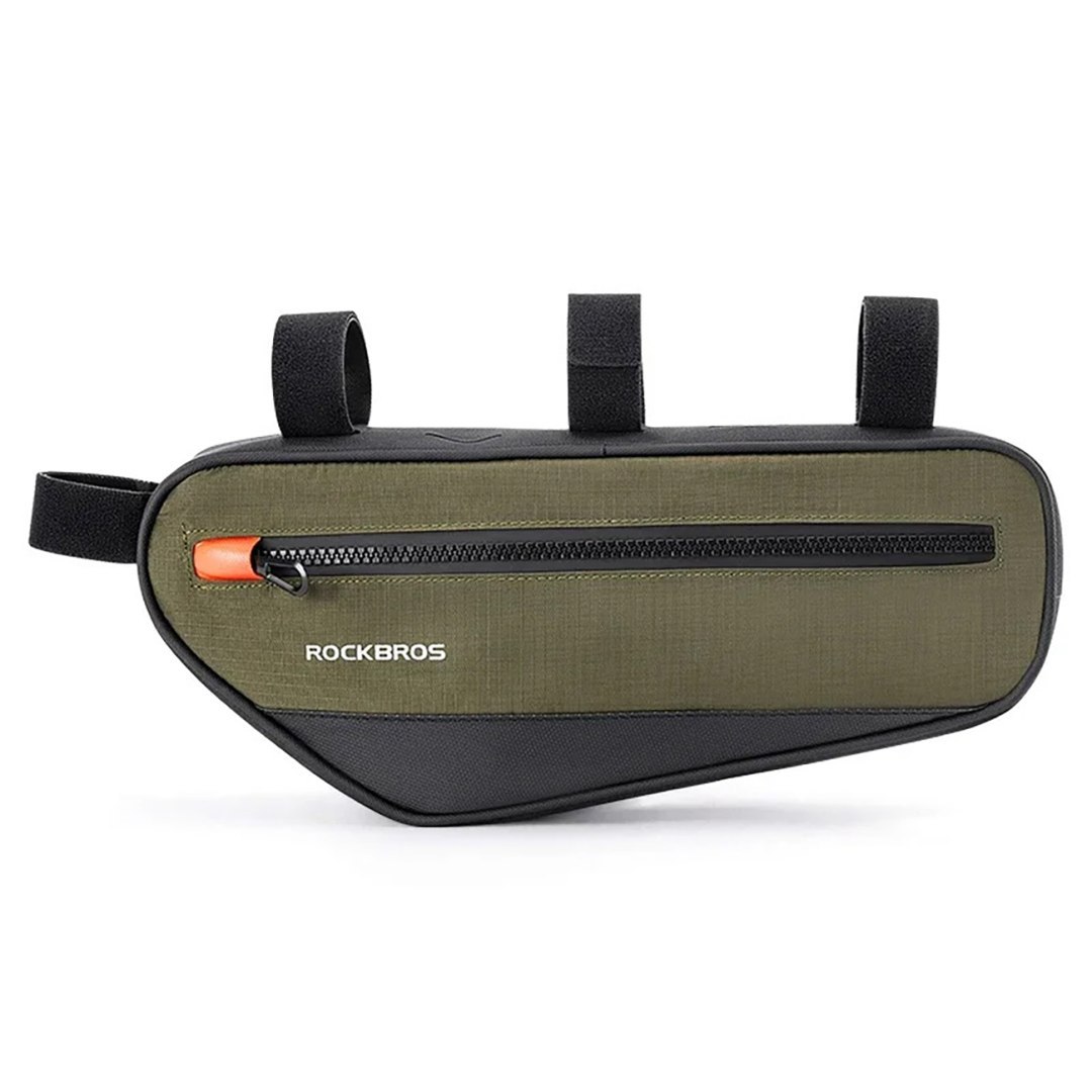 Torba rowerowa na ramę roweru z kieszenią boczną 1.7l - zielono-czarna ROCKBROS