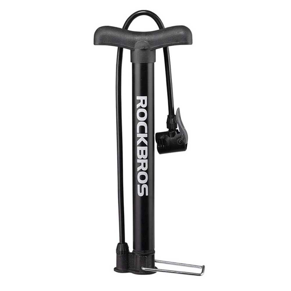 Pompka rowerowa podłogowa 120psi / 8bar końcówki do piłek materacy - czarna ROCKBROS