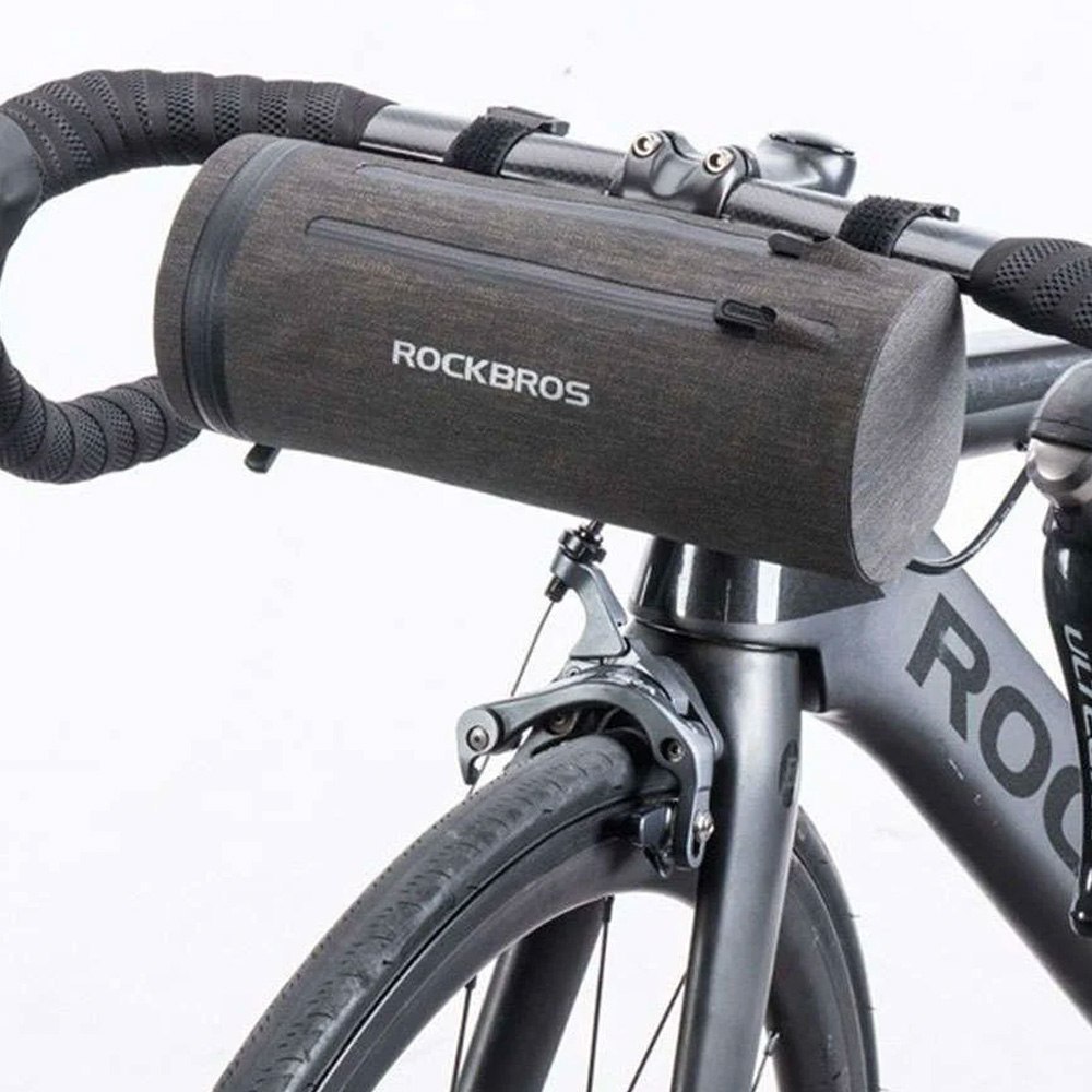 Praktyczna torba rowerowa wodoodporna mocowana na kierownicę czarna ROCKBROS