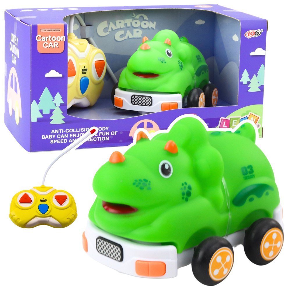 Autko Zdalnie Sterowne RC Dla Malucha Dinozaur Zielony LEAN Toys