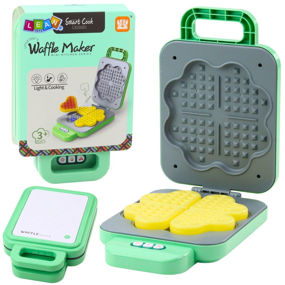 Gofrownica Zabawkowa Dla Dzieci Na Baterie Światła Rumienienia Zielona LEAN Toys