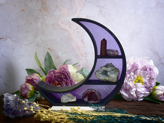 Gotycki półka półksiężyc, organizer na kamienie minerały