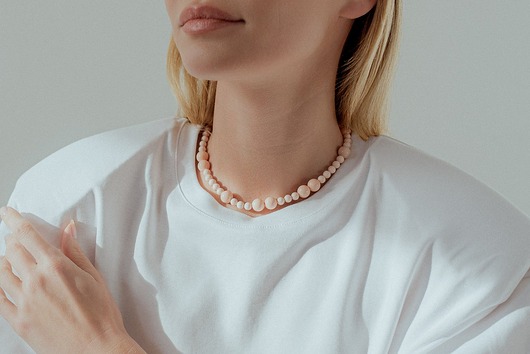 Choker z różowych Pereł Seashell