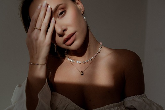 Choker z różową Masą Perłową Perłami i Jaspisem