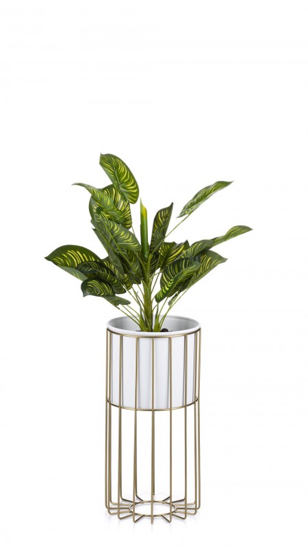 Kwietnik nowoczesny 42 cm złoto biały LOFT metal