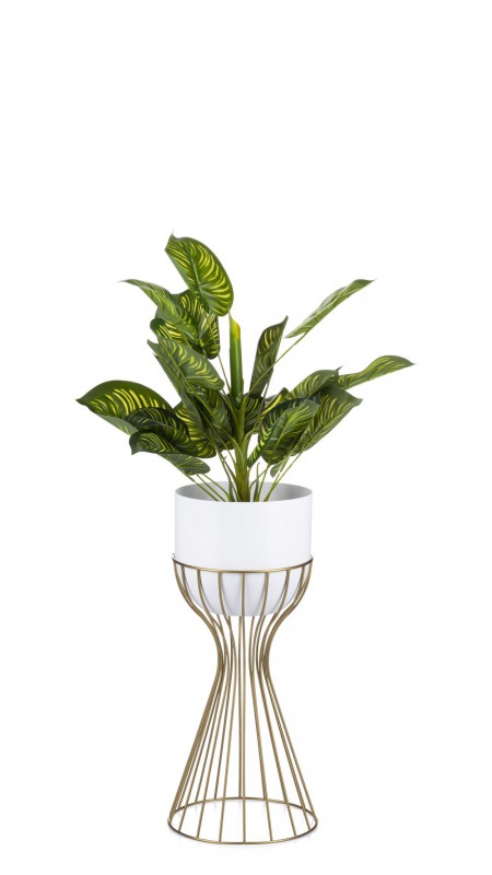 Kwietnik stojący 46 cm złoto biały LOFT metal