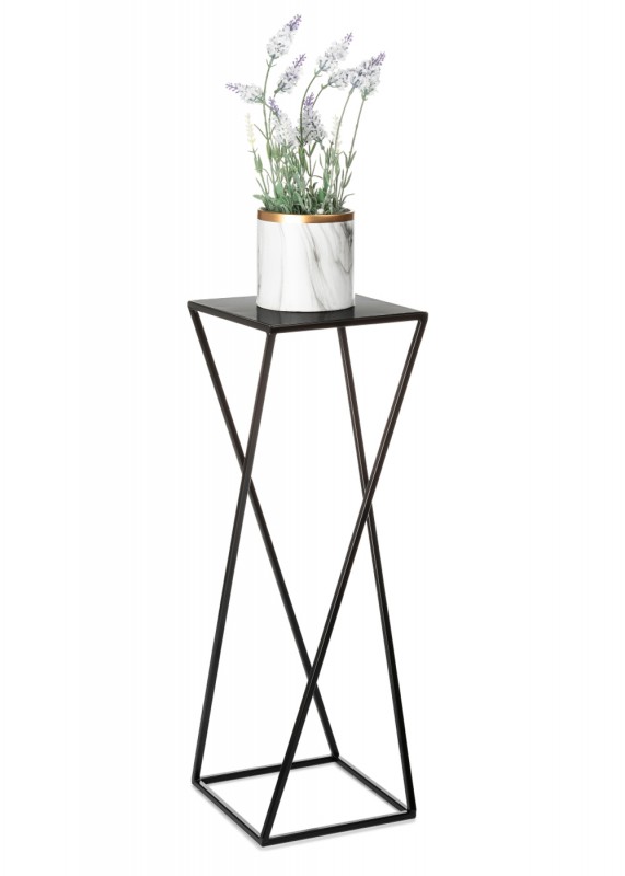 Kwietnik loftowy stojący czarny 70 cm metalowy