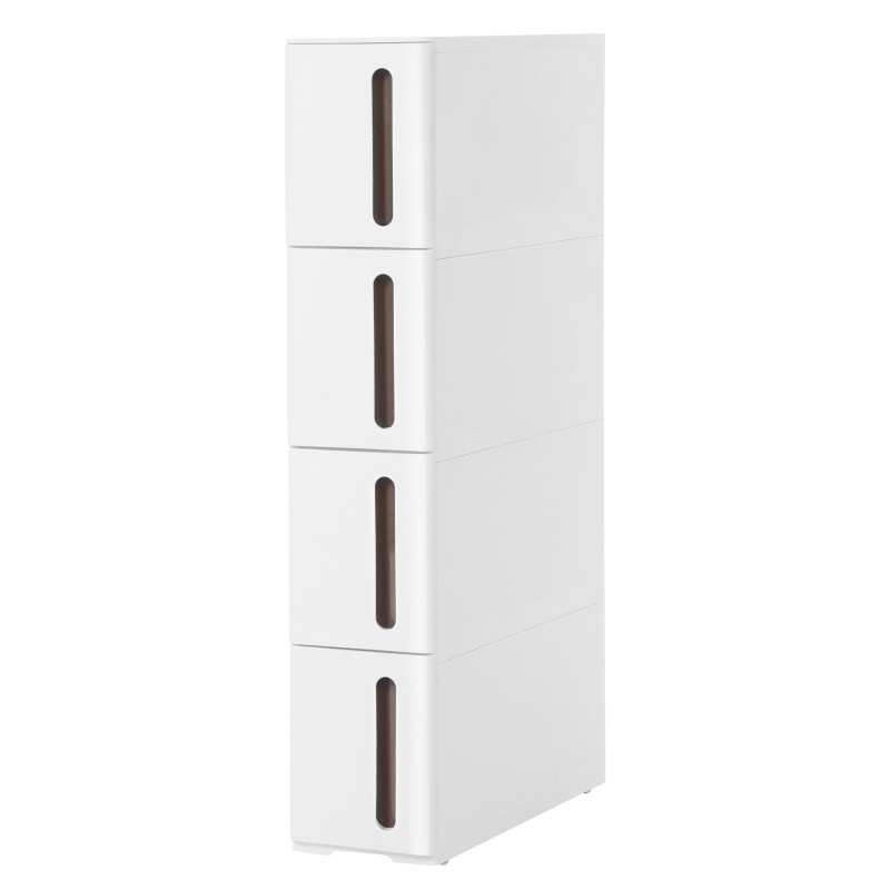 Regał wózek na kółkach 4 szuflady biały 84 cm