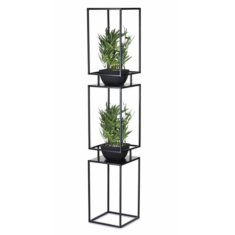 Kwietnik metalowy czarny stojak piętrowy 134 cm LOFT