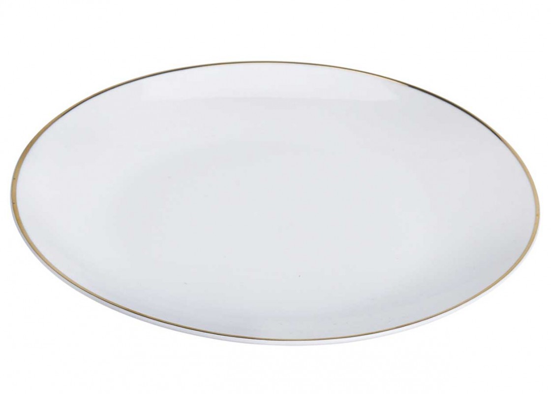 Talerz porcelanowy ze złotym rantem 20cm