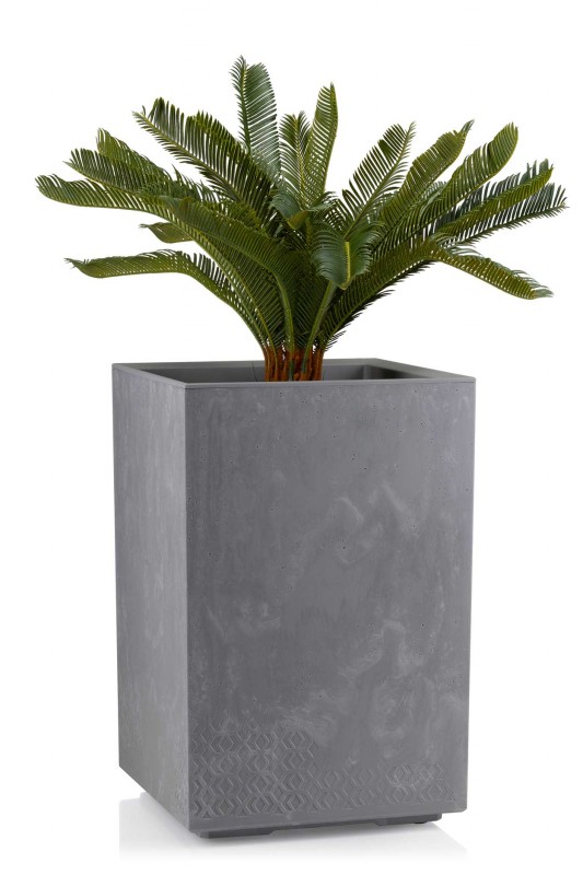 HowHomely Donica Betonique na kółkach szary beton H60x40 cm