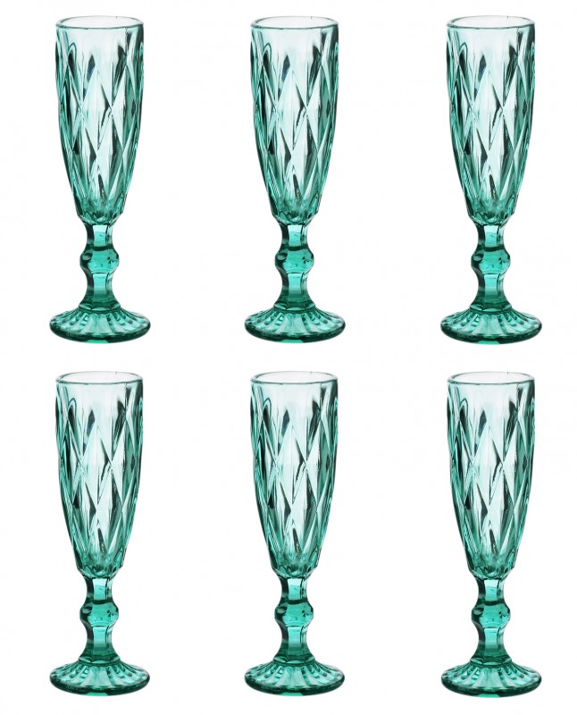 Komplet 6 kieliszków Elise Turkus 180 ml