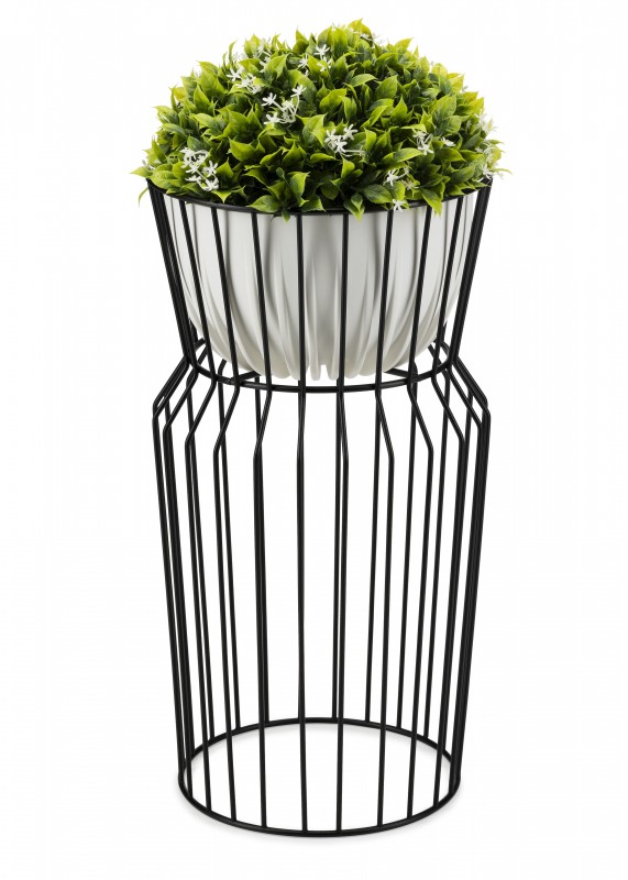 Kwietnik metalowy nowoczesny 50cm czarny