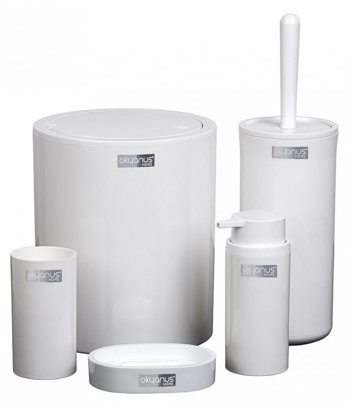 Komplet łazienkowy 5 el Round biały