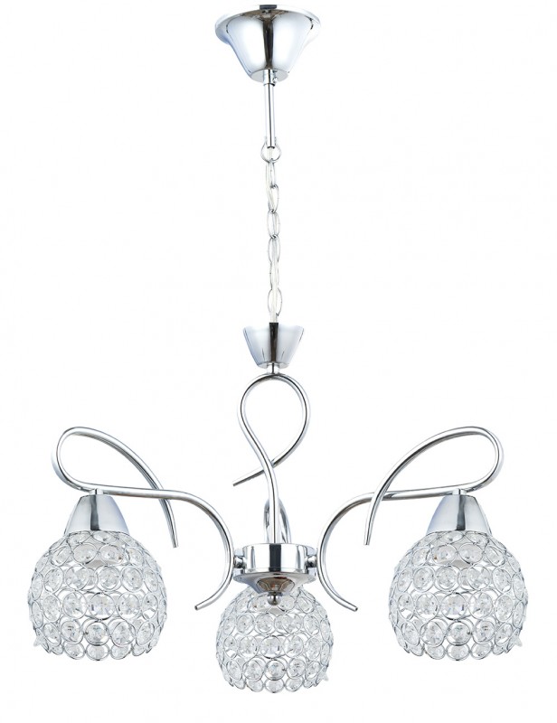 Żyrandol kryształowy wiszący chrom Crystal I 3xE27
