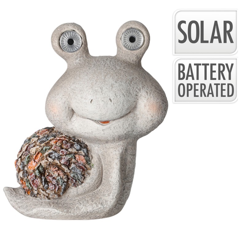 ProGarden Figurka ogrodowa Ślimak Solar 31 cm