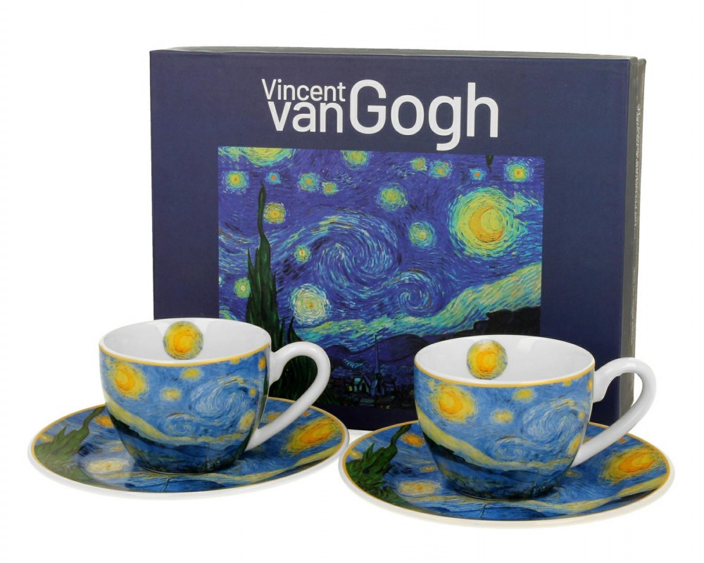 Zestaw 2 filiżanek espresso Van Gogh Starry Night 90 ml