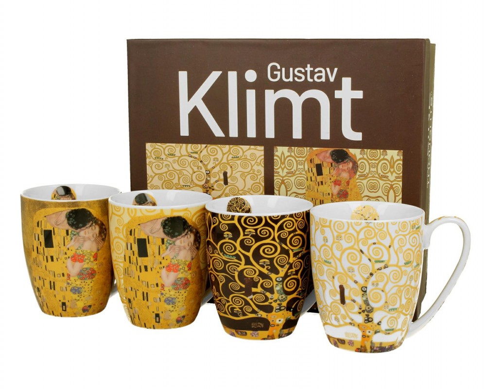 Zestaw 4 kubków Gustav Klimt 350 ml Opakowanie prezentowe