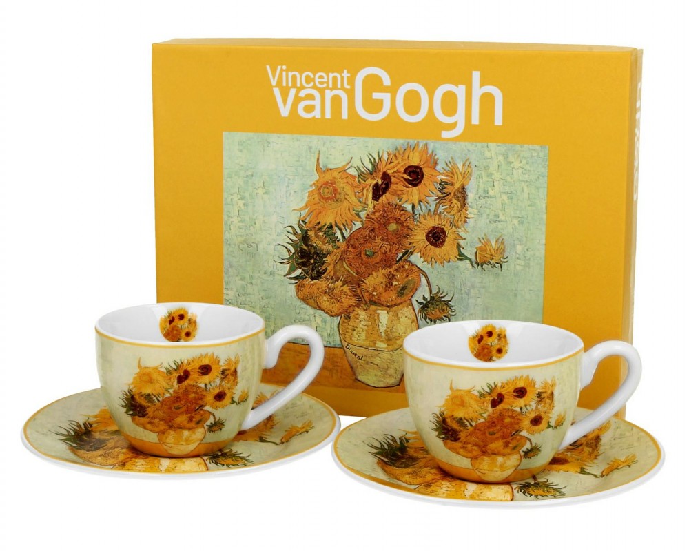 Zestaw 2 filiżanek espresso Van Gogh Sunflowers 90 ml