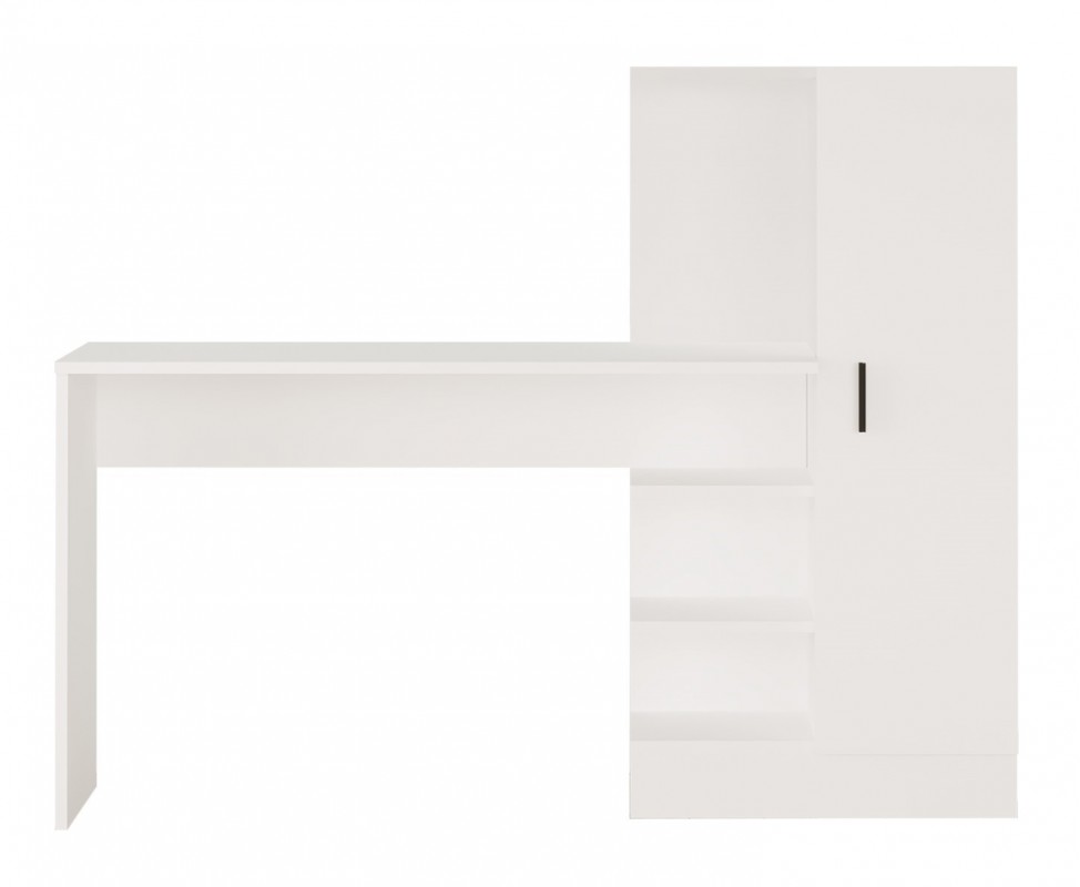 HowHomely Biurko z szafką LAURA kolor biały