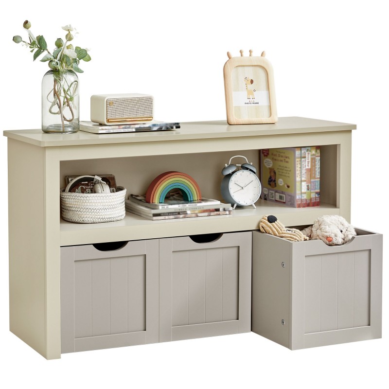 Beżowy regał szafka na książki zabawki