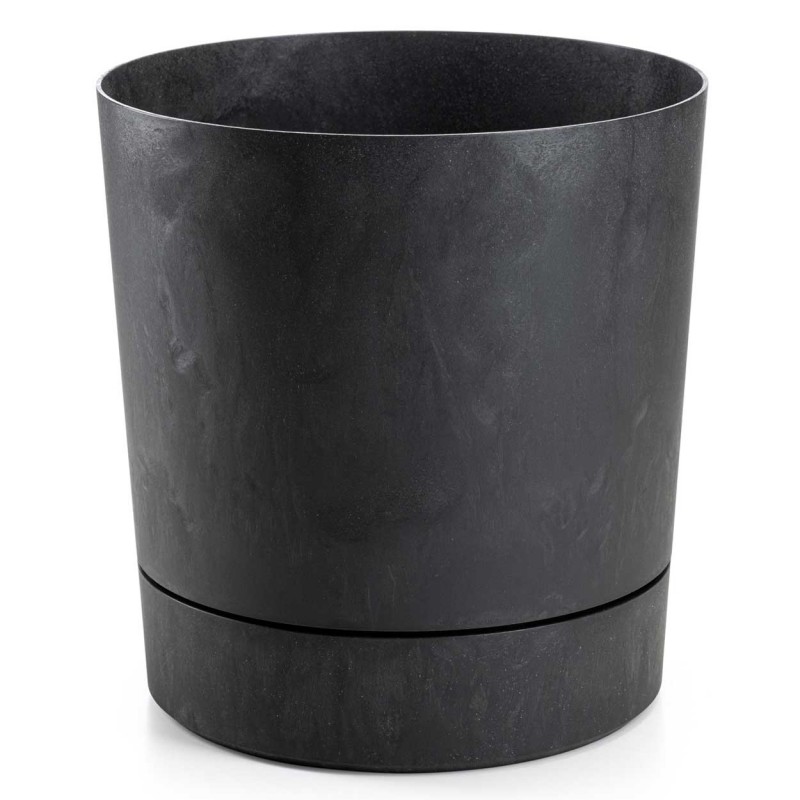 HowHomely Donica z podstawką Azalea recykling czarny beton 35 cm