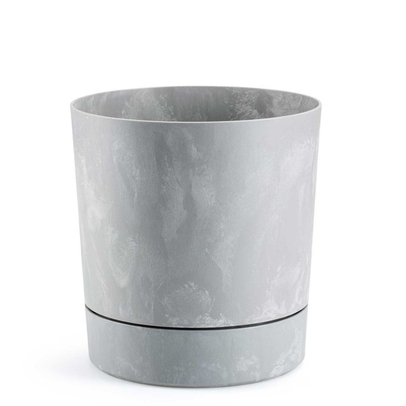 HowHomely Donica z podstawką Azalea recykling szary beton 17,5 cm