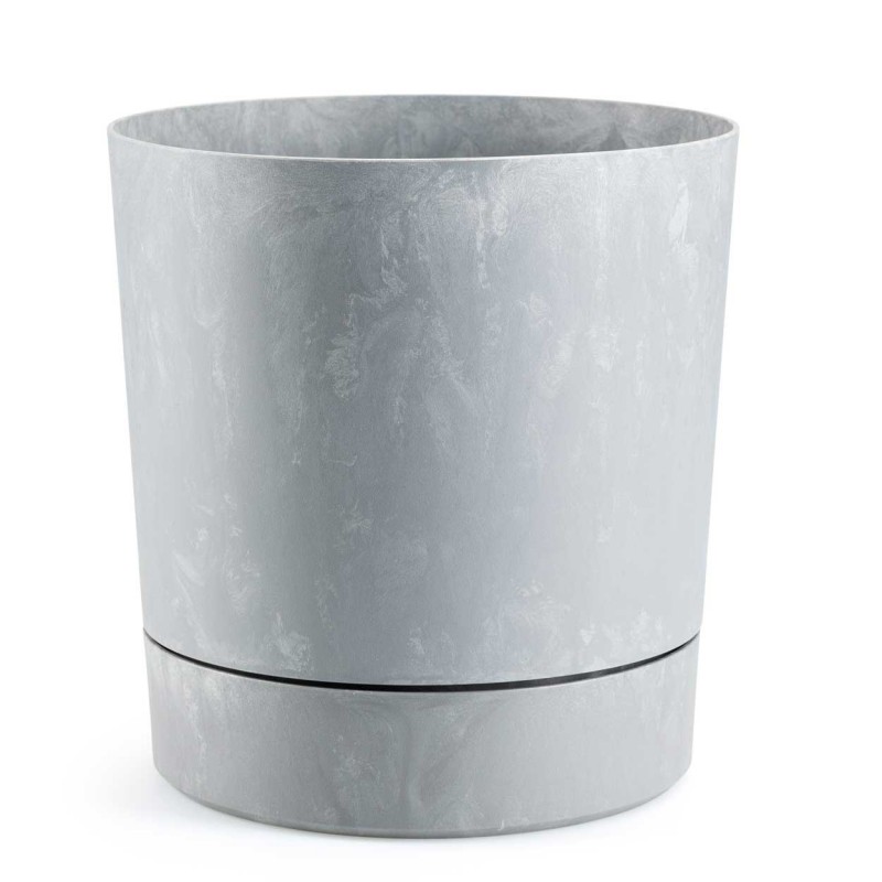 HowHomely Donica z podstawką Azalea recykling szary beton 22 cm