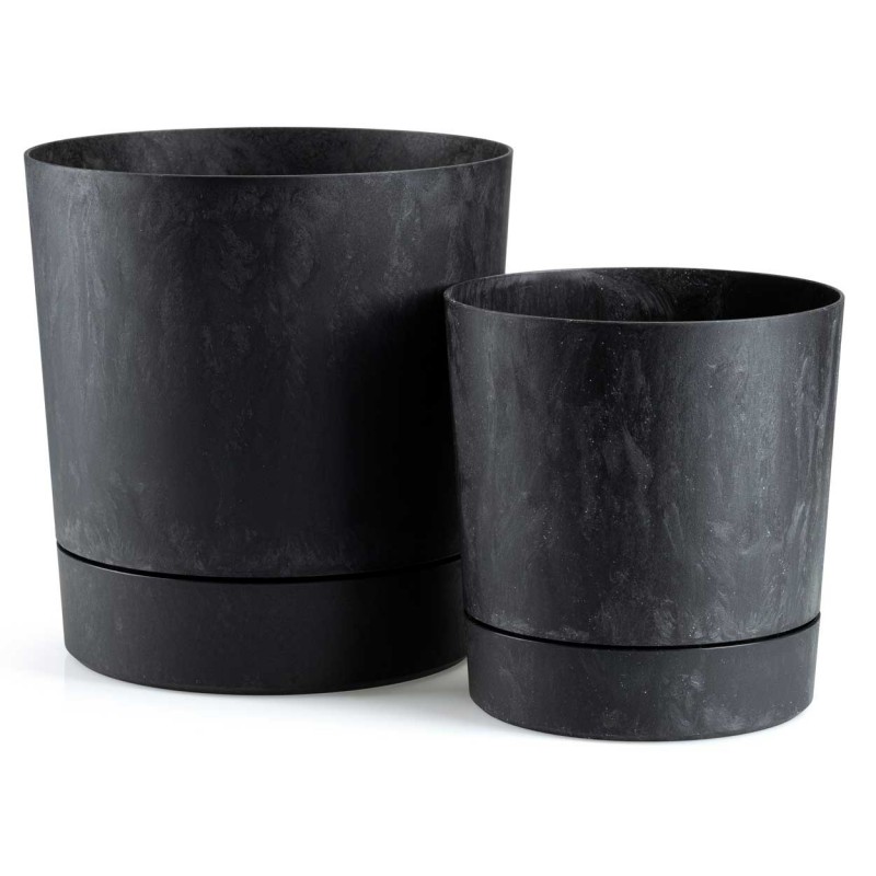 HowHomely Zestaw donic z podstawką Azalea recykling czarny beton