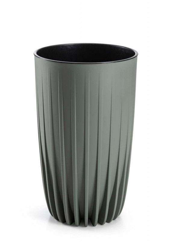 HowHomely Donica Stripped Wysoka recykling szarozielona 25xh42 cm