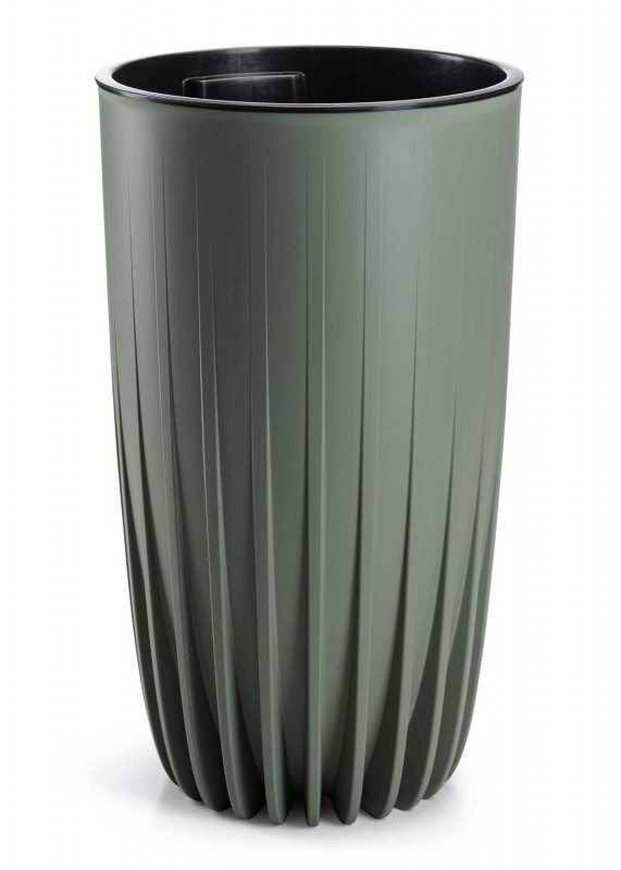 HowHomely Donica Stripped Wysoka recykling szarozielona 30xh51 cm
