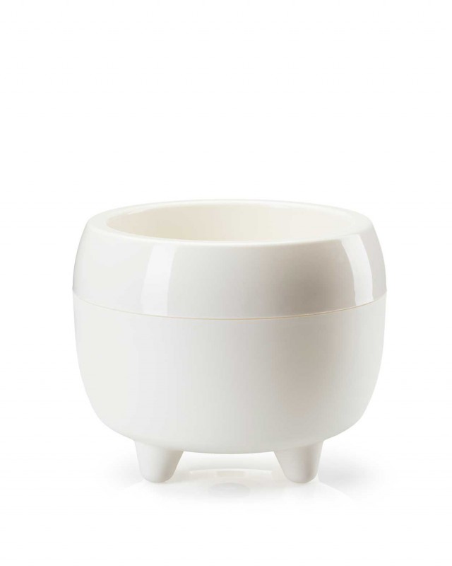 HowHomely Donica na nóżkach botanica kremowa 23xh18 cm