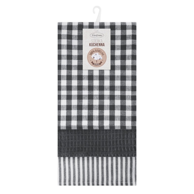 Komplet 3 ścierek LUCY 50x70 stalowe