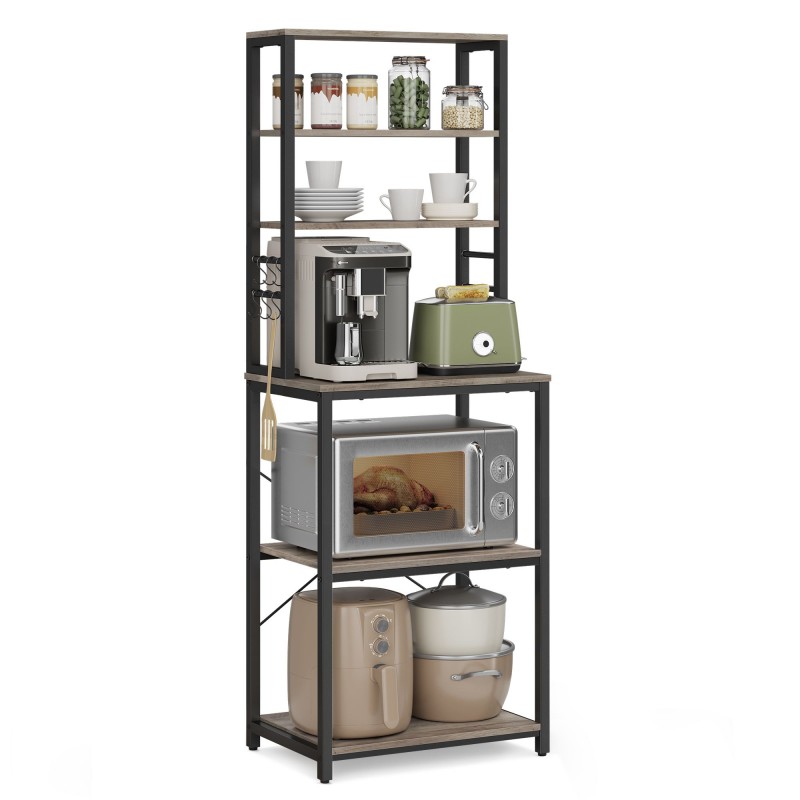 Szary regał kuchenny 6 poziomów