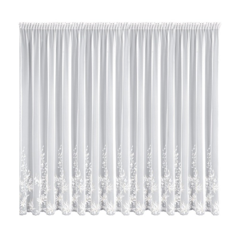 Firana JULIA 350x270 haft roślinny biała