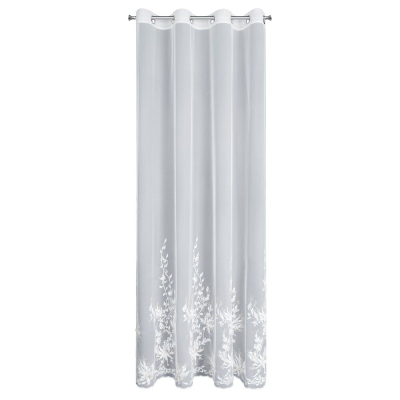 Firana JULIA 140x250 haft roślinny biała