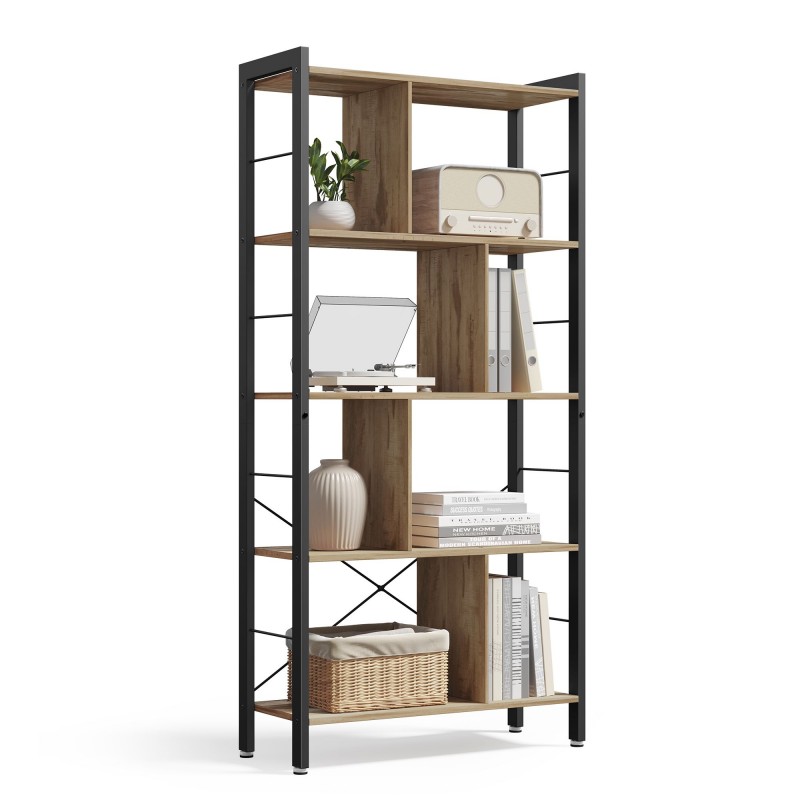 Regał na książki 5 poziomów jasny brąz