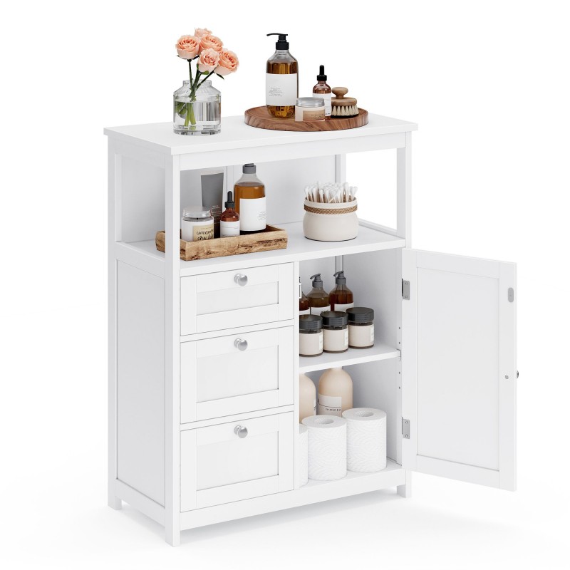 Biała szafka łazienkowa z 3 szufladami