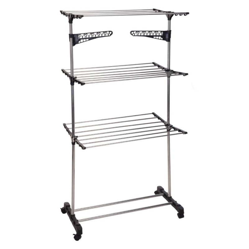 Suszarka na pranie 3-poziomowa z kółkami 165 cm