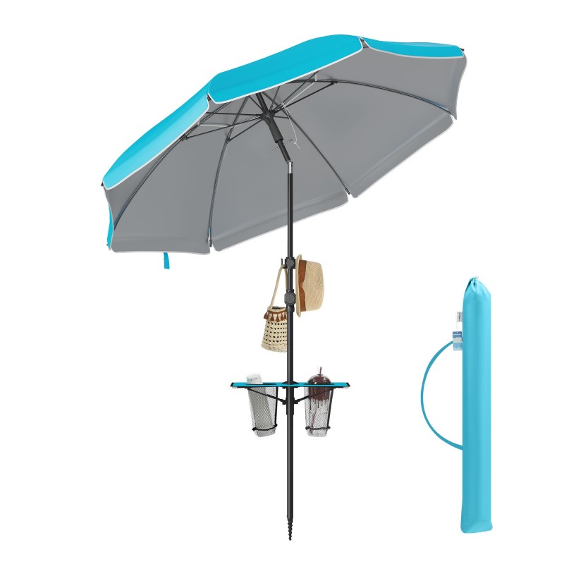 Songmics Parasol ogrodowy 160 x 206 cm niebieski