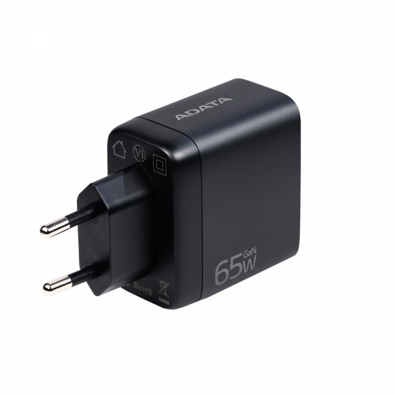 Adata Ładowarka 65W GaN USB 2xUSBC 1xUSBA PD QC CHARGERE-0653-QCPDBK