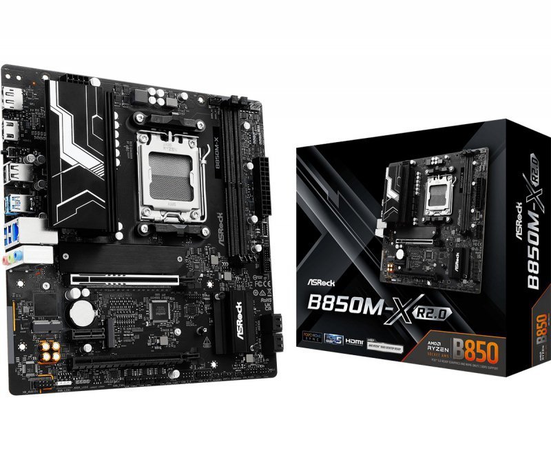 ASRock B850M-X R2.0 AM5 2DDR5 M.2 USBC mATX