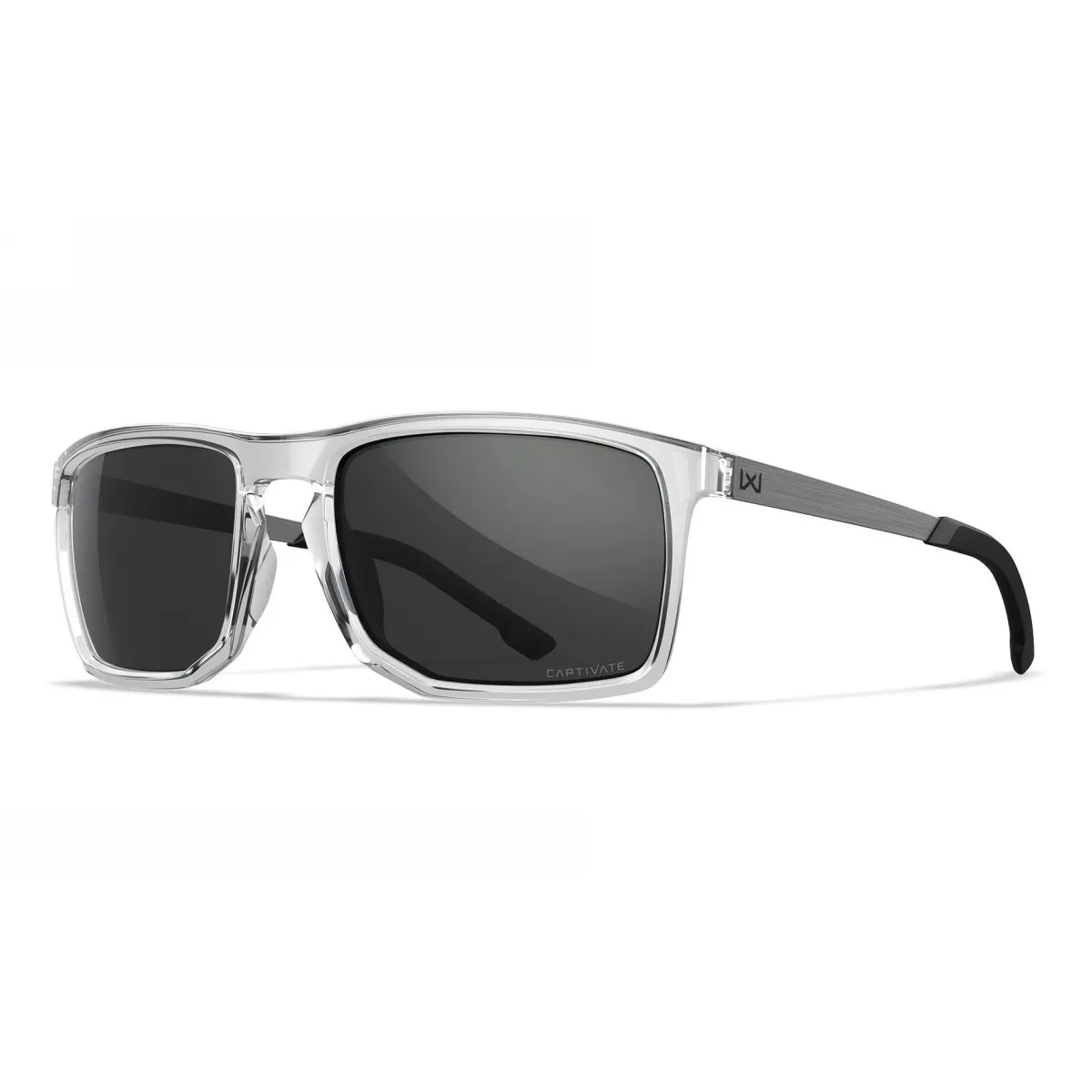 Wiley X AXE Captivate Grey / Gloss Crystal Clear Frame
